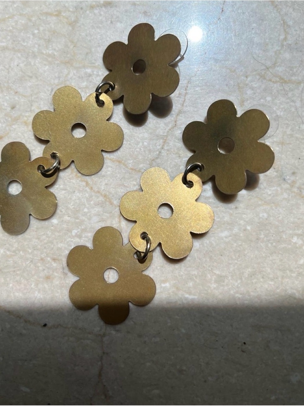 Brass Daisy Chain Drop Earrings